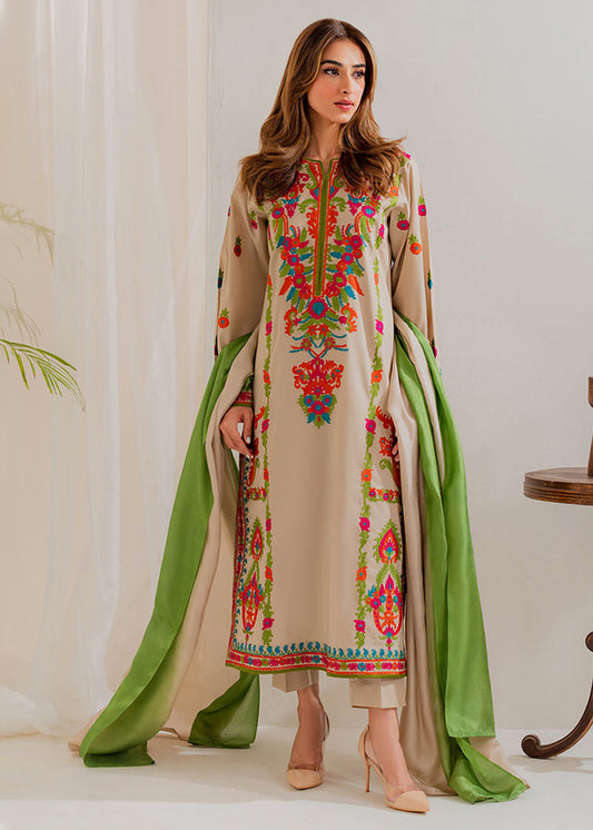 Beige Luxe Embroidered